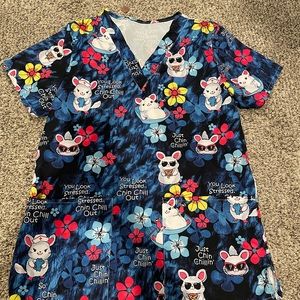 Cute animal scrub top